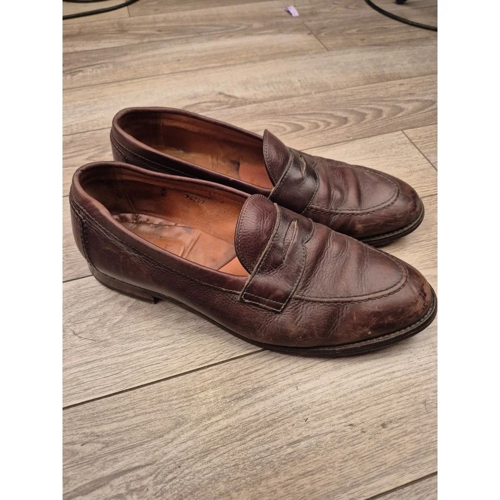 Alden New England Mens Brown Leather Penny Loafers Dress Shoes 9694 Sz 11.5 B/D - Picture 9 of 16
